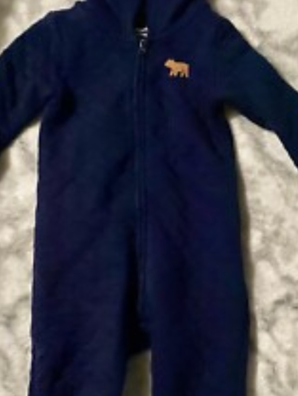 Carter's Navy Hooded Baby One-Piece Jumpsuit Boy
